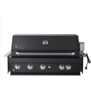 Built-in 5 Burner Gas BBQ in Black