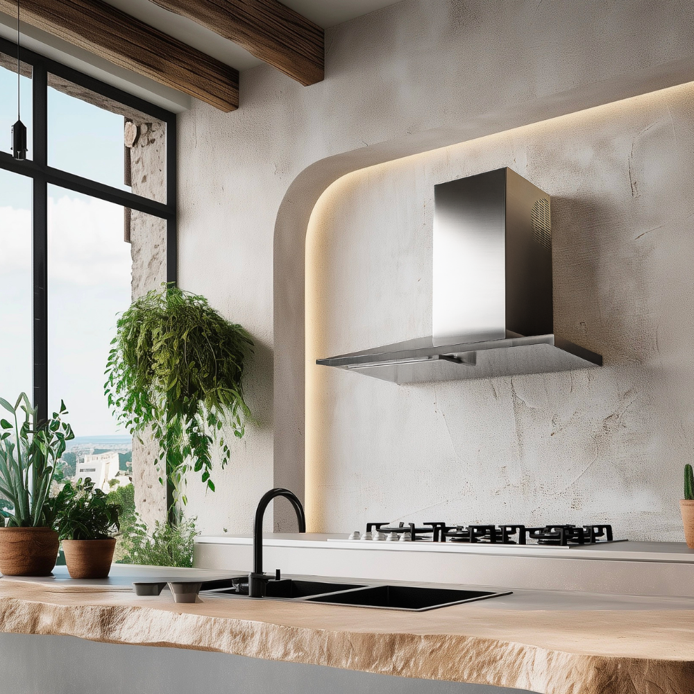900mm 'Ombra' Stainless Steel Canopy Rangehood with Offboard Motor