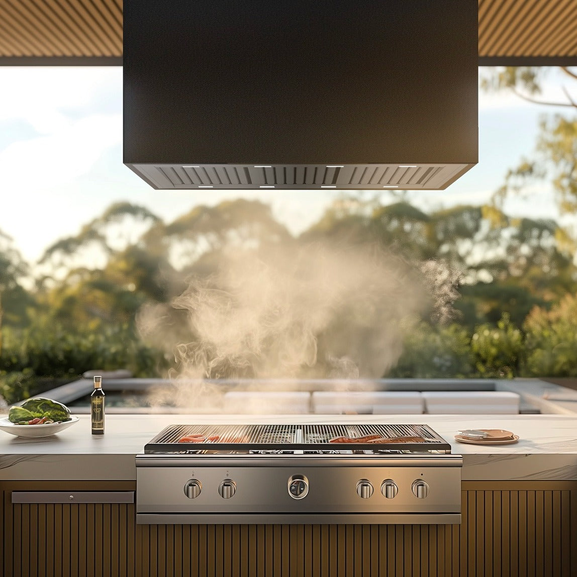850mm 'Stella' Indoor/Outdoor Undermount Rangehood with Twin Onboard M