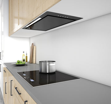 850mm BLACK HEATED GLASS DEEP TWIN UNDERMOUNT
