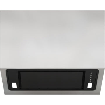 850mm onboard undermount rangehood – black glass finish
