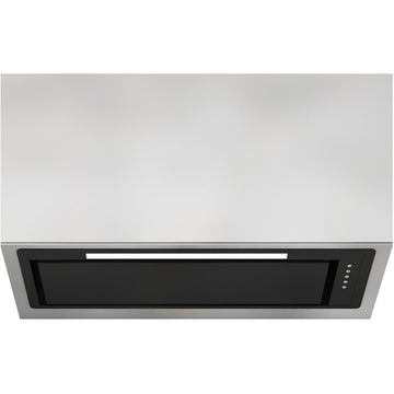 850mm onboard undermount rangehood – black glass finish