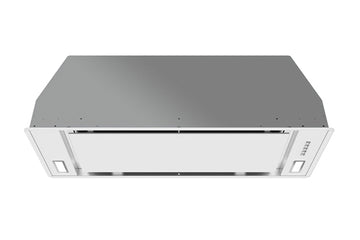 780mm onboard undermount rangehood – white glass finish